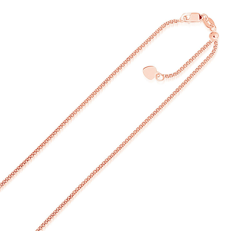 14k Rose Gold Adjustable Popcorn Chain (1.30 mm) - Premium Chains - Just $399.99! Shop now at Pulse Designer Fashion