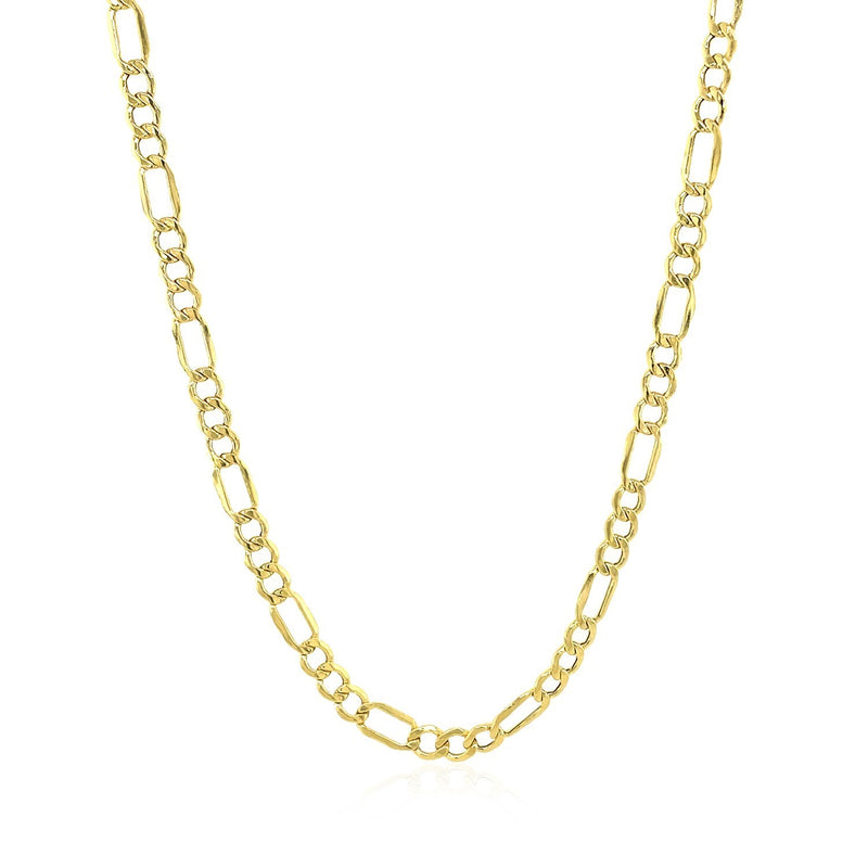 14k Yellow Gold Lite Figaro Chain (3.70 mm) - Premium Chains - Just $543.99! Shop now at Pulse Designer Fashion