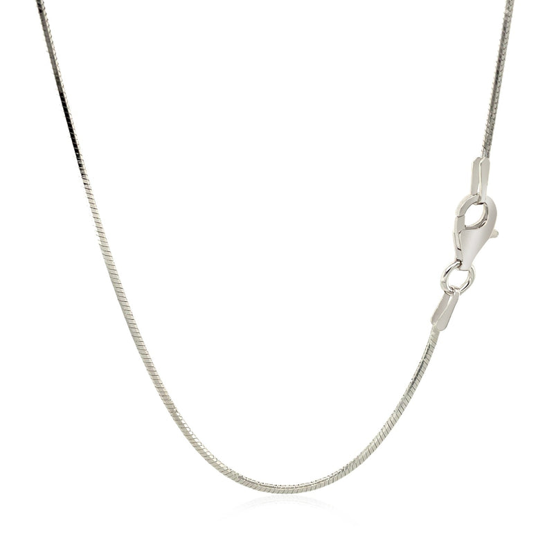 Rhodium Plated Sterling Silver Snake Style Chain (1.20 mm) - Premium Chains - Just $55.99! Shop now at Pulse Designer Fashion