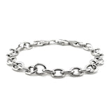 Sterling Silver Rhodium Plated Fancy Charm Bracelet (6.70 mm) - Premium Bracelets - Just $71.99! Shop now at Pulse Designer Fashion