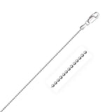 14k White Gold Diamond-Cut Bead Chain (1.10 mm) - Premium Chains - Just $370.99! Shop now at Pulse Designer Fashion