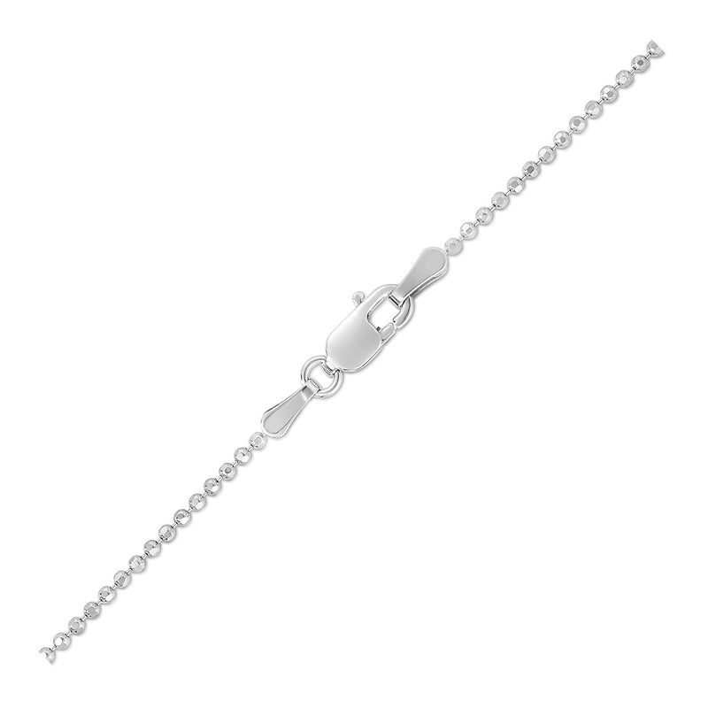 14k White Gold Diamond-Cut Bead Chain (1.10 mm) - Premium Chains - Just $370.99! Shop now at Pulse Designer Fashion