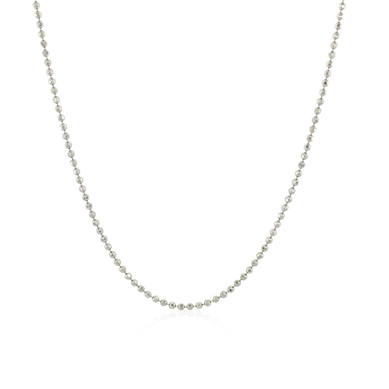 14k White Gold Diamond-Cut Bead Chain (1.10 mm) - Premium Chains - Just $370.99! Shop now at Pulse Designer Fashion