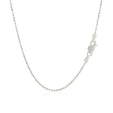 14k White Gold Diamond-Cut Bead Chain (1.10 mm) - Premium Chains - Just $370.99! Shop now at Pulse Designer Fashion