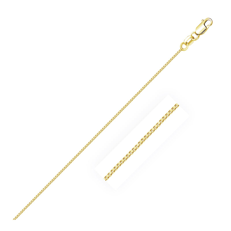 14k Yellow Gold Classic Box Chain (0.60 mm) - Premium Chains - Just $198.99! Shop now at Pulse Designer Fashion