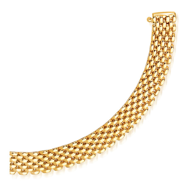 14k Yellow Gold Flexible Panther Line Bracelet (9.00 mm) - Premium Bracelets - Just $2580.99! Shop now at Pulse Designer Fashion