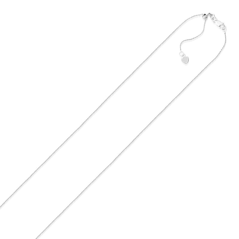 14k White Gold Adjustable Cable Chain (1.10 mm) - Premium Chains - Just $398.99! Shop now at Pulse Designer Fashion