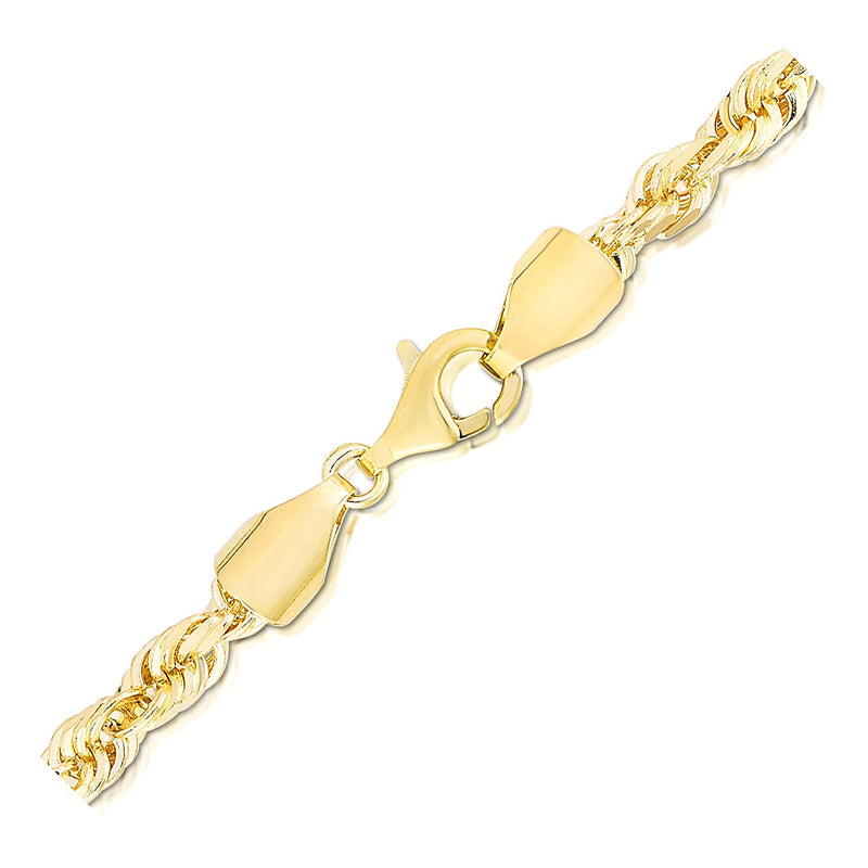 14k Yellow Gold Solid Diamond Cut Rope Bracelet (5.00 mm) - Premium Bracelets - Just $1717.99! Shop now at Pulse Designer Fashion