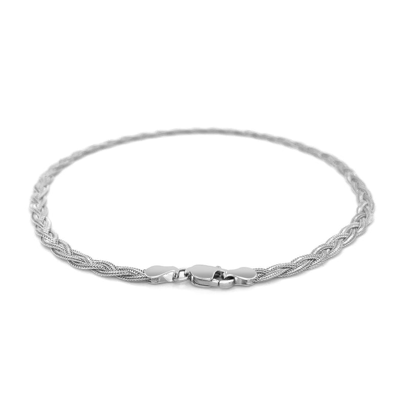 14k White Gold Braided Bracelet  (3.50 mm) - Premium Bracelets - Just $474.99! Shop now at Pulse Designer Fashion