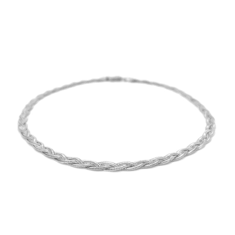 14k White Gold Braided Bracelet  (3.50 mm) - Premium Bracelets - Just $474.99! Shop now at Pulse Designer Fashion