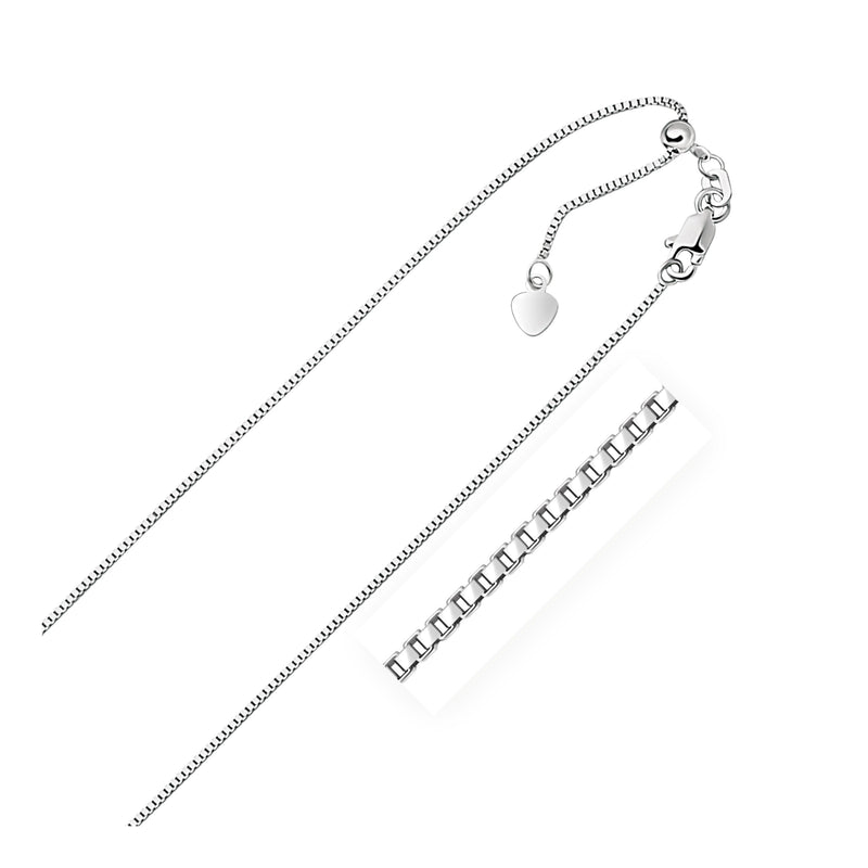 14k White Gold Adjustable Box Chain (0.85 mm) - Premium Chains - Just $529.99! Shop now at Pulse Designer Fashion