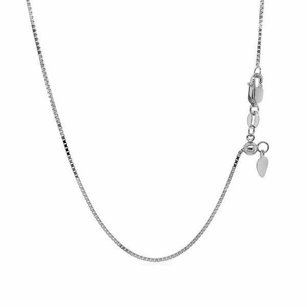 14k White Gold Adjustable Box Chain (0.85 mm) - Premium Chains - Just $529.99! Shop now at Pulse Designer Fashion