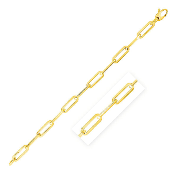 14K Yellow Gold Wide Paperclip Chain (6.10 mm) - Premium Chains - Just $1615.99! Shop now at Pulse Designer Fashion