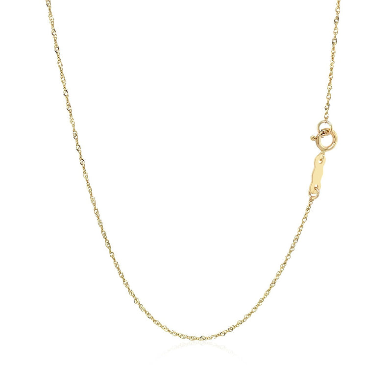 14k Yellow Gold Singapore Chain 0.8mm (0.81 mm) - Premium Chains - Just $133.99! Shop now at Pulse Designer Fashion