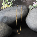 14k Yellow Gold Singapore Chain 0.8mm (0.81 mm) - Premium Chains - Just $133.99! Shop now at Pulse Designer Fashion