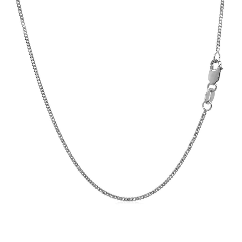 10k White Gold Gourmette Chain 1.0mm (1.00 mm) - Premium Chains - Just $169.99! Shop now at Pulse Designer Fashion