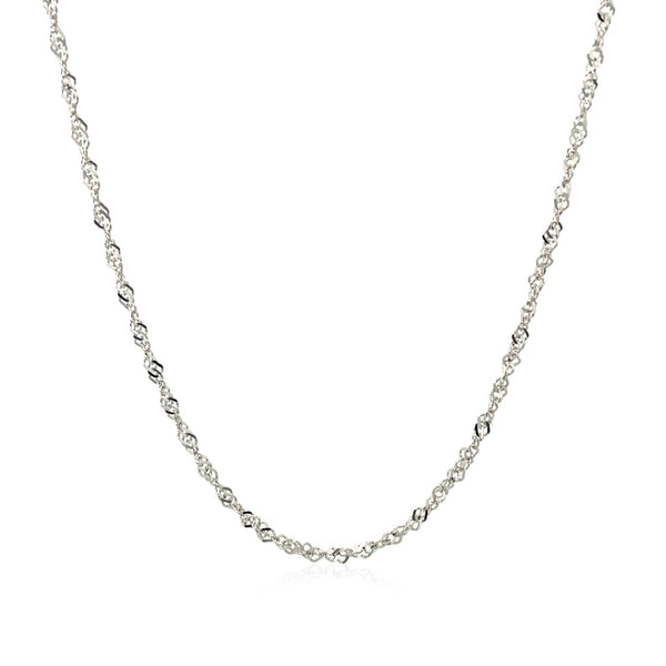 14k White Gold Singapore Chain (1.30 mm) - Premium Chains - Just $204.99! Shop now at Pulse Designer Fashion