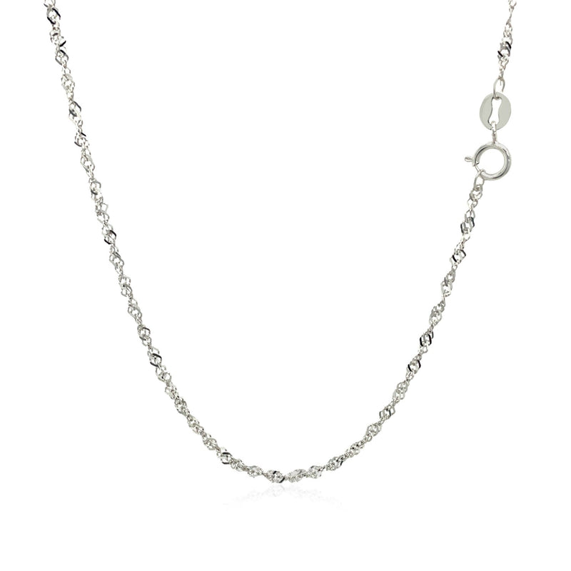 14k White Gold Singapore Chain (1.30 mm) - Premium Chains - Just $204.99! Shop now at Pulse Designer Fashion