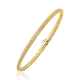 Fancy Weave Bangle in 14k Yellow Gold (3.00 mm) - Premium Bangles - Just $1176.99! Shop now at Pulse Designer Fashion