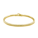 Fancy Weave Bangle in 14k Yellow Gold (3.00 mm) - Premium Bangles - Just $1176.99! Shop now at Pulse Designer Fashion