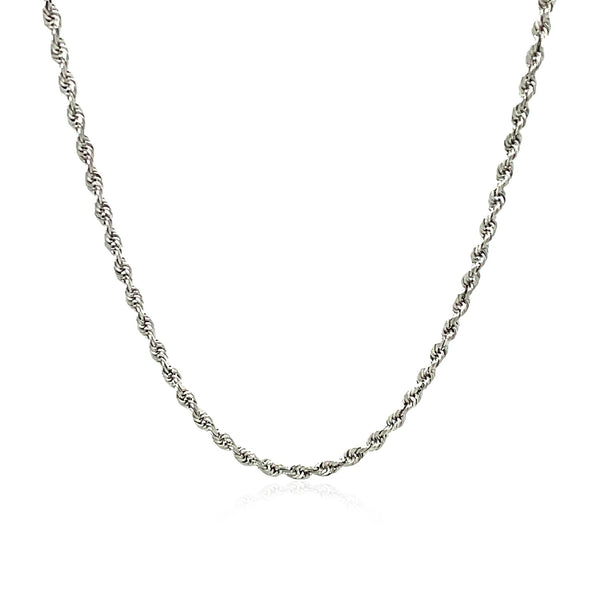 14k White Gold Solid Diamond Cut Rope Chain (2.00 mm) - Premium Chains - Just $786.99! Shop now at Pulse Designer Fashion