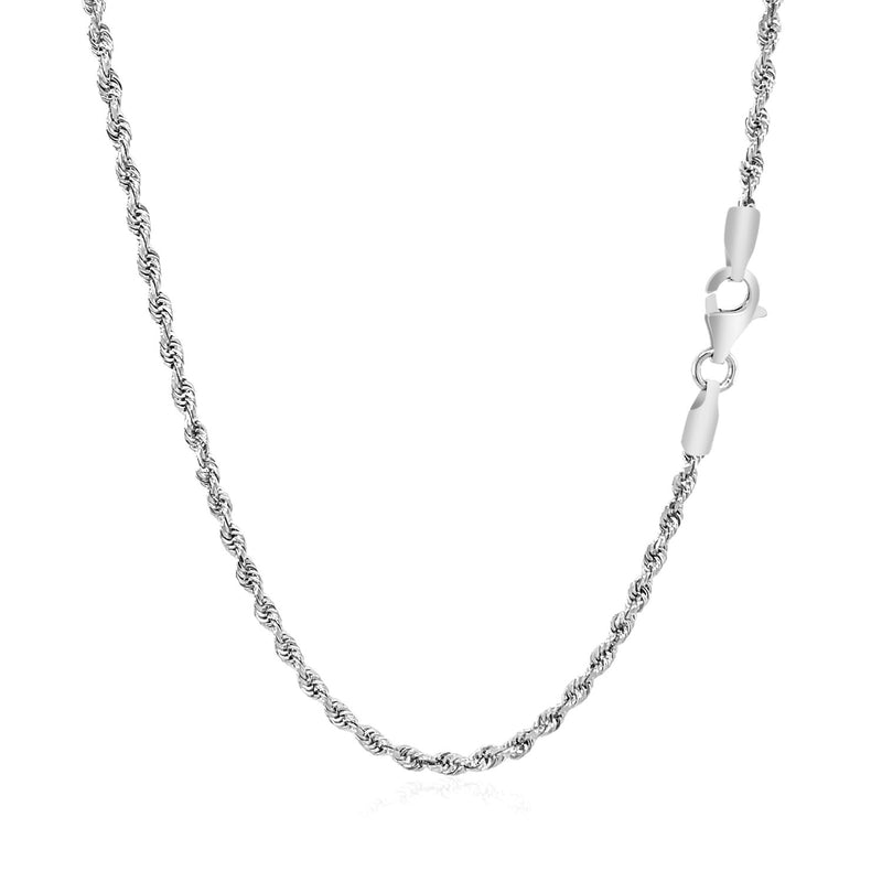 14k White Gold Solid Diamond Cut Rope Chain (2.00 mm) - Premium Chains - Just $786.99! Shop now at Pulse Designer Fashion