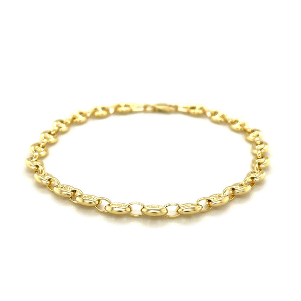 14k Yellow Gold Puffed Mariner Link Bracelet (4.70 mm) - Premium Bracelets - Just $718.99! Shop now at Pulse Designer Fashion