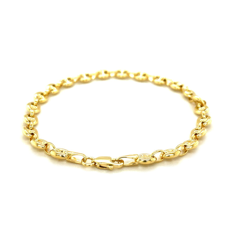 14k Yellow Gold Puffed Mariner Link Bracelet (4.70 mm) - Premium Bracelets - Just $718.99! Shop now at Pulse Designer Fashion