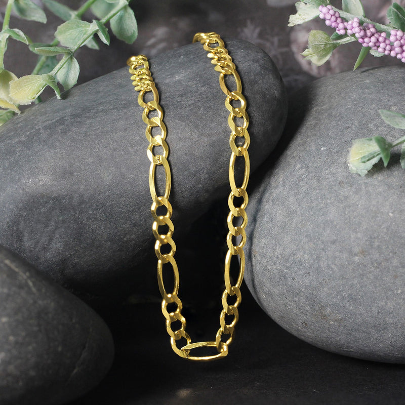 14k Yellow Gold Solid Figaro Chain (4.50 mm) - Premium Chains - Just $2000.99! Shop now at Pulse Designer Fashion