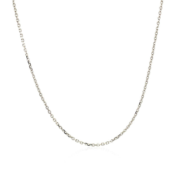 14k White Gold Diamond Cut Cable Link Chain (1.10 mm) - Premium Chains - Just $257.99! Shop now at Pulse Designer Fashion