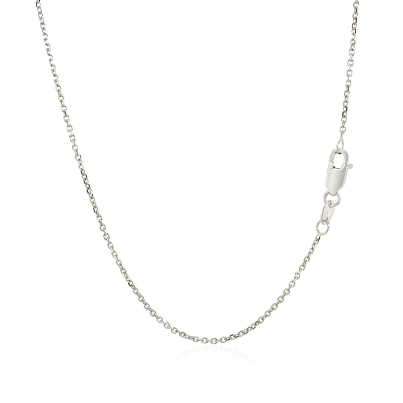 14k White Gold Diamond Cut Cable Link Chain (1.10 mm) - Premium Chains - Just $257.99! Shop now at Pulse Designer Fashion