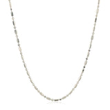 14k White Gold Diamond-Cut Alternating Bead Chain (1.30 mm) - Premium Chains - Just $509.99! Shop now at Pulse Designer Fashion