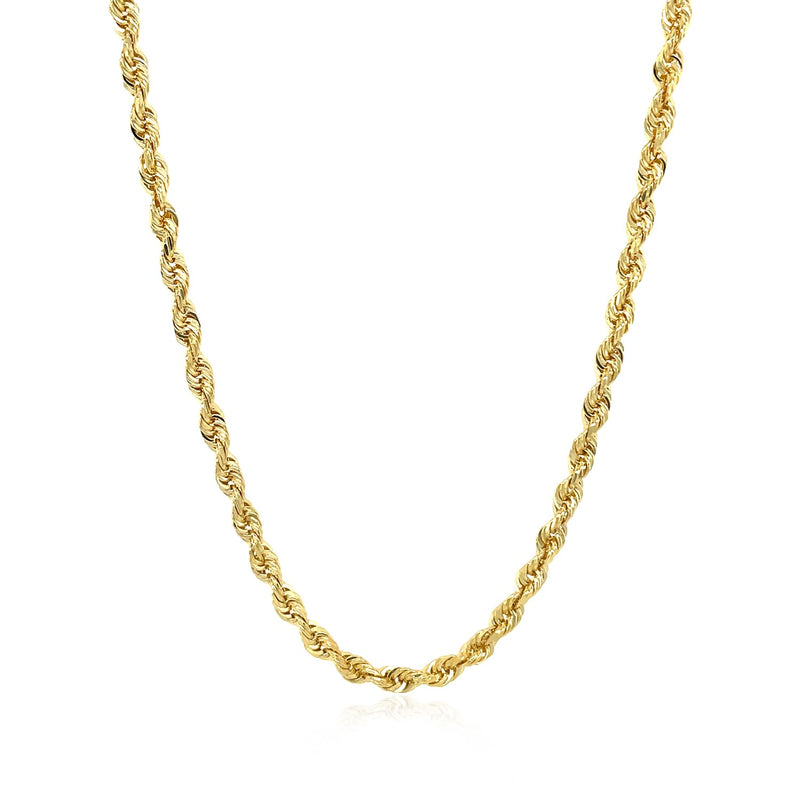 14k Yellow Gold Solid Diamond Cut Rope Chain (3.00 mm) - Premium Chains - Just $1500.99! Shop now at Pulse Designer Fashion