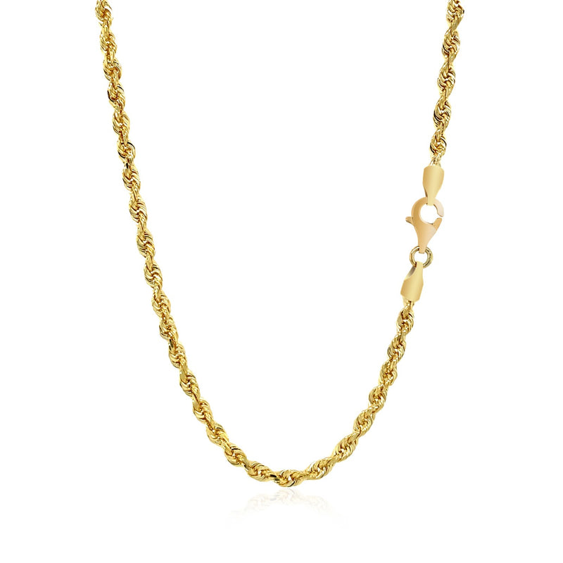 14k Yellow Gold Solid Diamond Cut Rope Chain (3.00 mm) - Premium Chains - Just $1500.99! Shop now at Pulse Designer Fashion