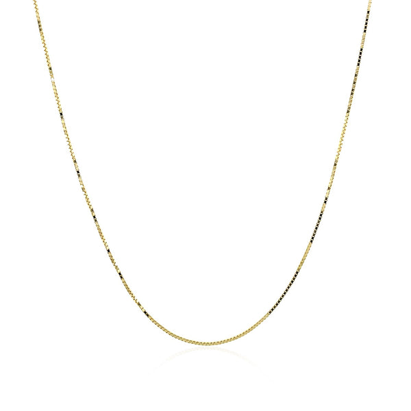 14k Yellow Gold Classic Box Chain (0.60 mm) - Premium Chains - Just $144.99! Shop now at Pulse Designer Fashion