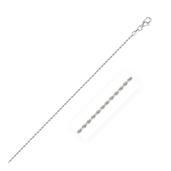 14k White Gold Solid Diamond Cut Rope Chain (1.60 mm) - Premium Chains - Just $508.99! Shop now at Pulse Designer Fashion