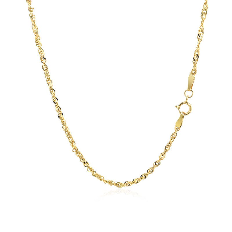 14k Yellow Gold Singapore Chain (1.80 mm) - Premium Chains - Just $370.99! Shop now at Pulse Designer Fashion