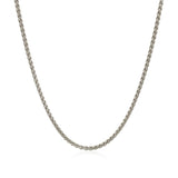 Sterling Silver Rhodium Plated Wheat Chain (1.30 mm) - Premium Chains - Just $41.99! Shop now at Pulse Designer Fashion