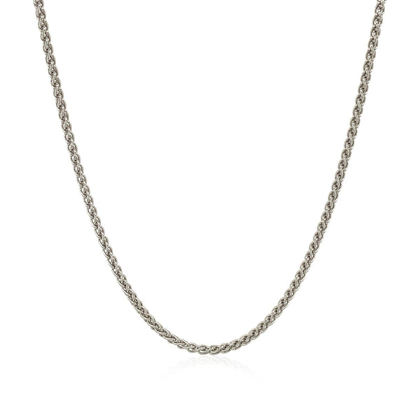 Sterling Silver Rhodium Plated Wheat Chain (1.30 mm) - Premium Chains - Just $41.99! Shop now at Pulse Designer Fashion