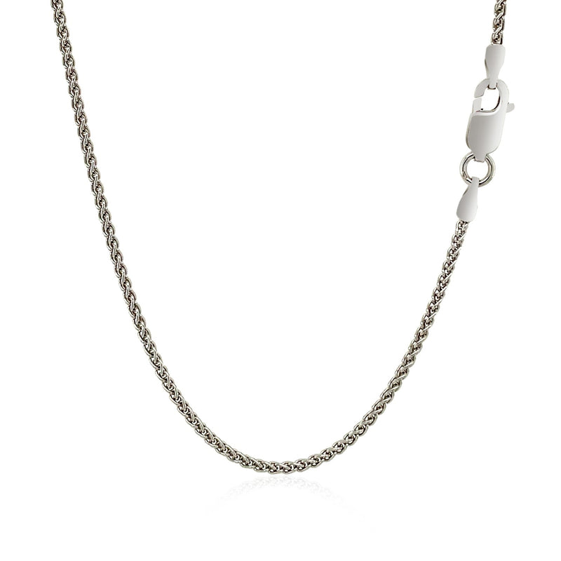 Sterling Silver Rhodium Plated Wheat Chain (1.30 mm) - Premium Chains - Just $41.99! Shop now at Pulse Designer Fashion