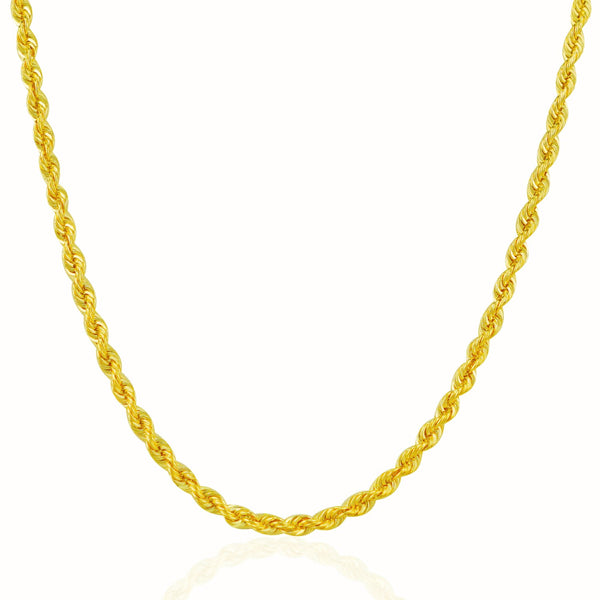 14k Yellow Gold Solid Rope Chain (3.00 mm) - Premium Chains - Just $1975.99! Shop now at Pulse Designer Fashion