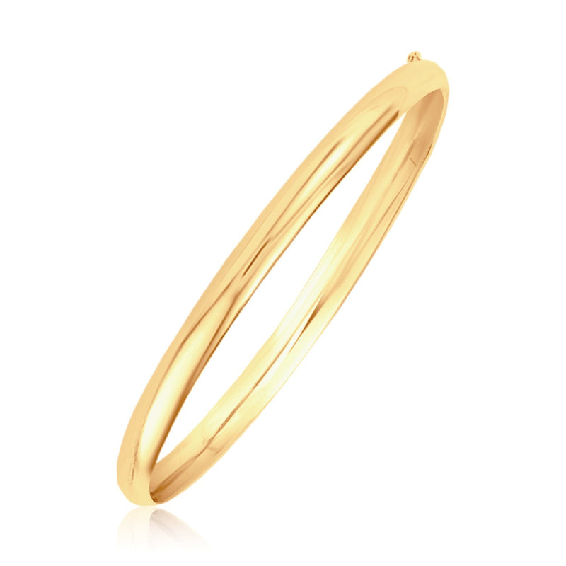 Classic Bangle in 14k Yellow Gold (5.00 mm) - Premium Bangles - Just $824.99! Shop now at Pulse Designer Fashion