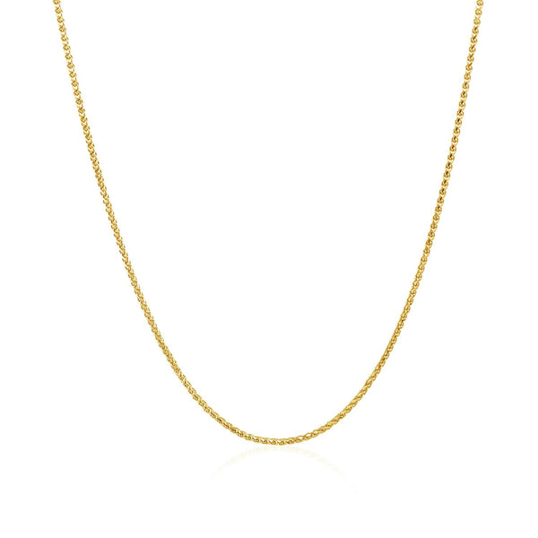 14k Yellow Gold Diamond Cut Round Wheat Chain (1.00 mm) - Premium Chains - Just $312.99! Shop now at Pulse Designer Fashion