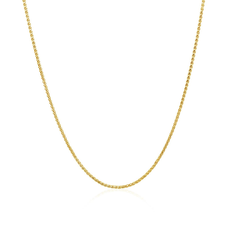 14k Yellow Gold Diamond Cut Round Wheat Chain (1.00 mm) - Premium Chains - Just $312.99! Shop now at Pulse Designer Fashion