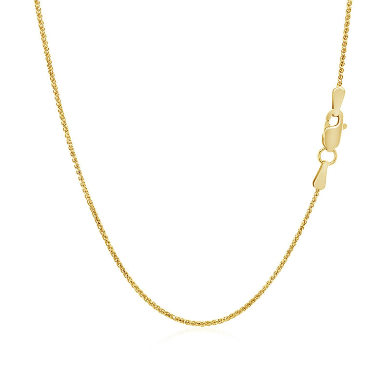 14k Yellow Gold Diamond Cut Round Wheat Chain (1.00 mm) - Premium Chains - Just $312.99! Shop now at Pulse Designer Fashion