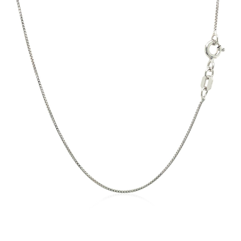 Sterling Silver Rhodium Plated Box Chain (0.70 mm) - Premium Chains - Just $14.99! Shop now at Pulse Designer Fashion