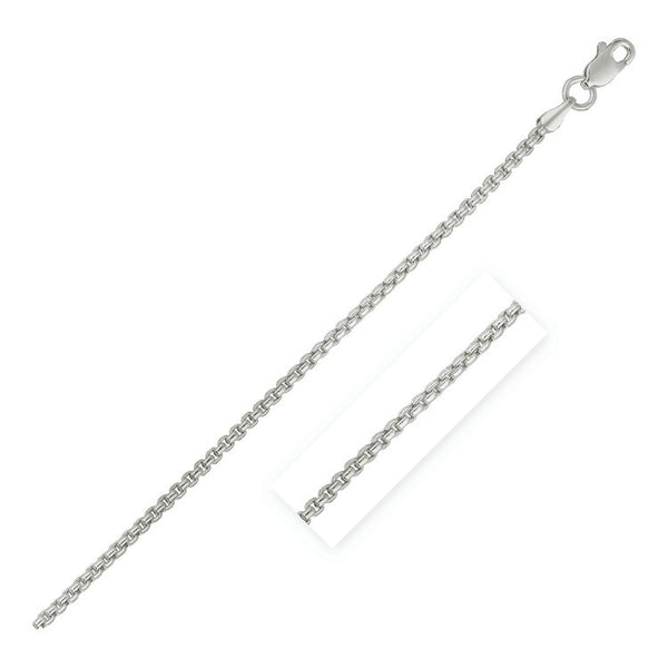 14k White Gold Round Box Chain (1.30 mm) - Premium Chains - Just $348.99! Shop now at Pulse Designer Fashion