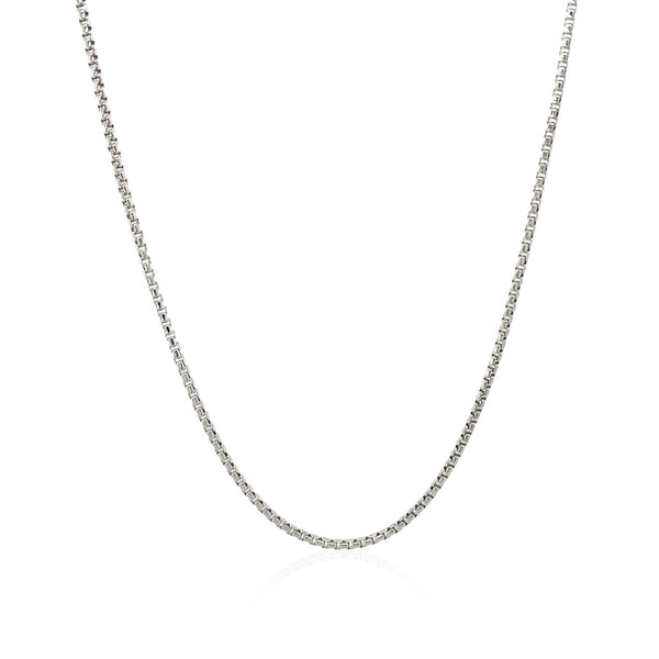 14k White Gold Round Box Chain (1.30 mm) - Premium Chains - Just $348.99! Shop now at Pulse Designer Fashion