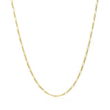 14k Yellow Gold Solid Figaro Chain (1.30 mm) - Premium Chains - Just $225.99! Shop now at Pulse Designer Fashion