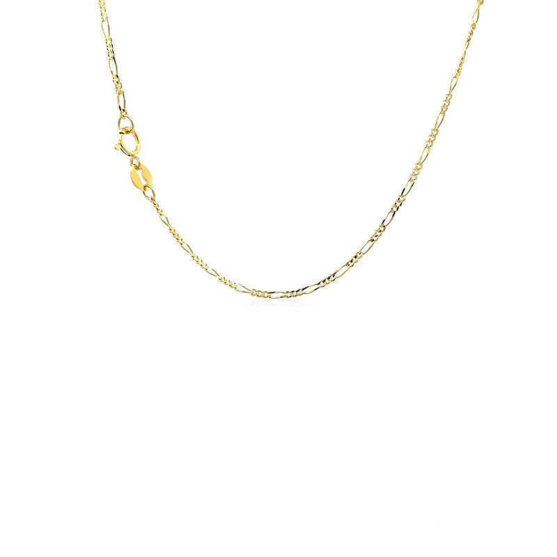 14k Yellow Gold Solid Figaro Chain (1.30 mm) - Premium Chains - Just $225.99! Shop now at Pulse Designer Fashion